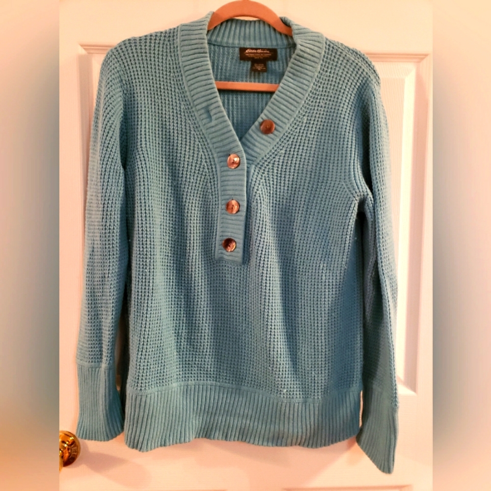 Eddie Bauer blue sweater, Sz XL